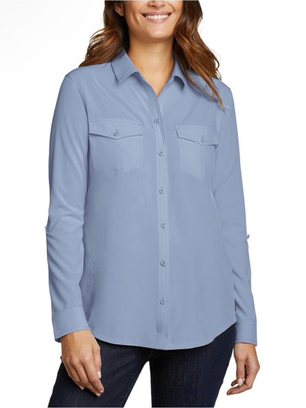 Eddie Bauer Women's Departure Stretch Moisture Wicking Long Sleeve Shirt XXL
